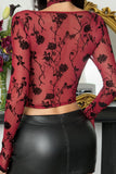 Floral Lace Long-Sleeve Tank Top