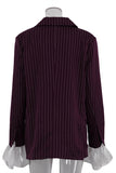 Pinstripe Flared Cuff Blazer
