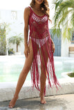 Fringe Knit Beach Cover Dress
