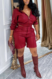 Chic Zippered Shorts Set