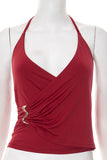 Halter Wrap Top with Buckle