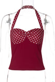 Polka Dot Halter Tank Top