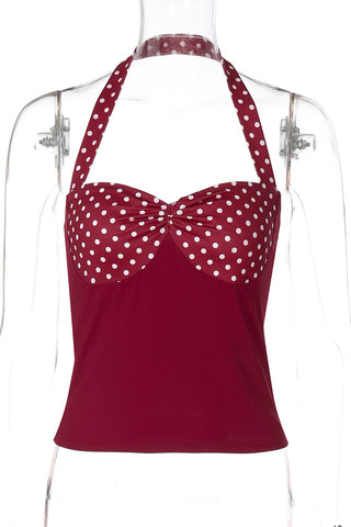 Polka Dot Halter Tank Top