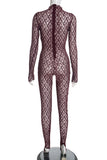 Elegant Lace Long-Sleeve Jumpsuit