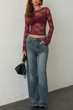 Long Sleeve Lace Blouse
