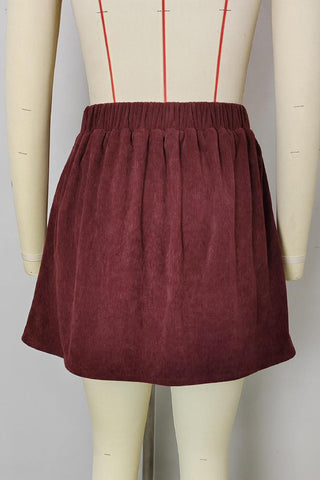 Button-Accent Mini Skirt