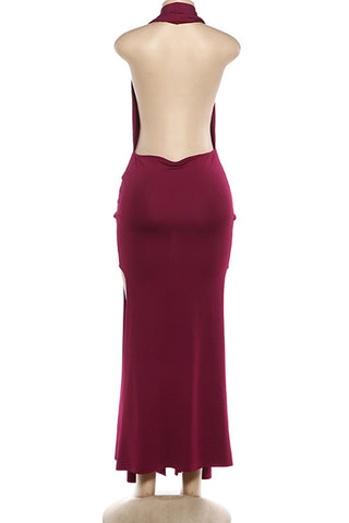 Plunge Halter Evening Gown