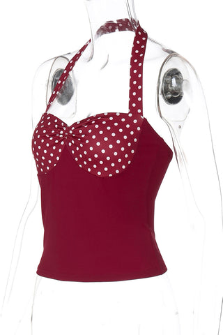 Polka Dot Halter Tank Top