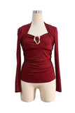 Elegant Ruched Long-Sleeve Top