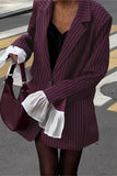 Pinstripe Flared Cuff Blazer
