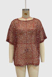 Sequined Mesh T-Shirt