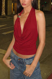 Draped Halter Tank Top