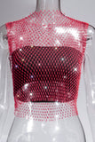 Sparkling Rhinestone Mesh Tank Top