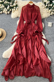 Elegant Evening Gown with Flowing Layers