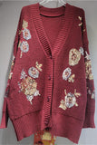 Sequin Embellished Button-Front Cardigan