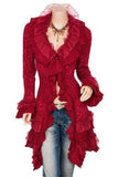 Ruffled Hem Cardigan with Flared Cuffs