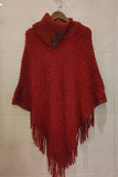 Button-Accent Knit Wrap