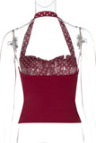 Polka Dot Halter Tank Top