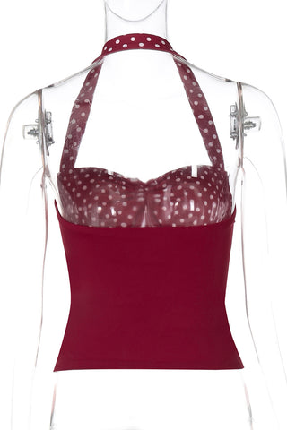 Polka Dot Halter Tank Top