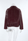 Zip-Front Cropped Faux Leather Jacket