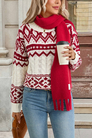 Geometric Pattern Knit Sweater