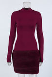 Elegant Mock Neck Night Out Dress