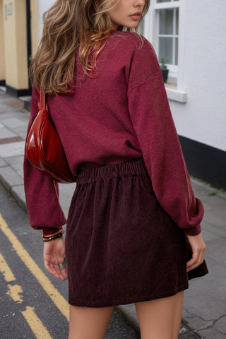 Button-Accent Mini Skirt