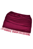 Ruched Skirt Set with Tassels