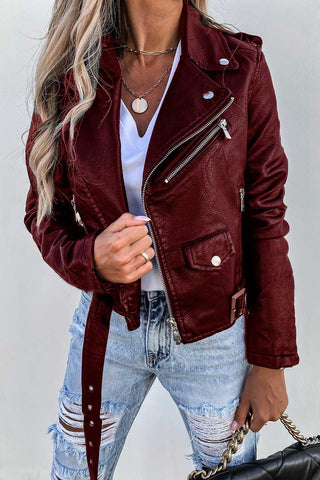 Classic Biker Faux Leather Jacket