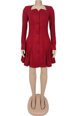 Elegant Button-Front Evening Dress