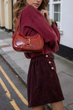 Button-Accent Mini Skirt
