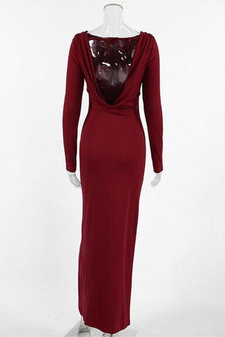 Elegant Long-Sleeve Evening Dress