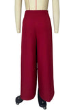 Wide-Leg Pleated Casual Pants