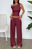 Off-Shoulder Top and Wide-Leg Pants Set