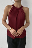 Pleated Halter Neck Top