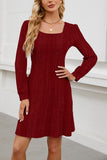 Ribbed Long Sleeve Casual Dress