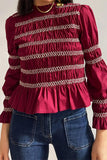 Smocked Peplum Blouse