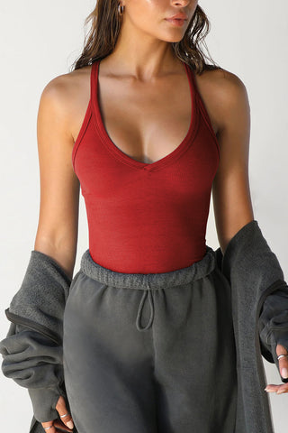 Racerback Ribbed Tank Top