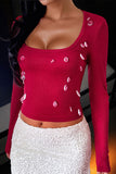 Embellished Long-Sleeve T-Shirt
