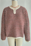 Striped Button-Front Sweater
