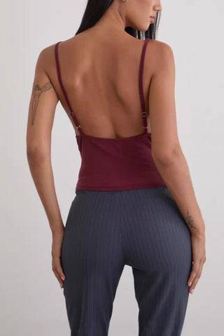 Draped Sequin Detail Tank Top
