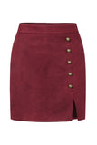 Button-Detail Mini Skirt