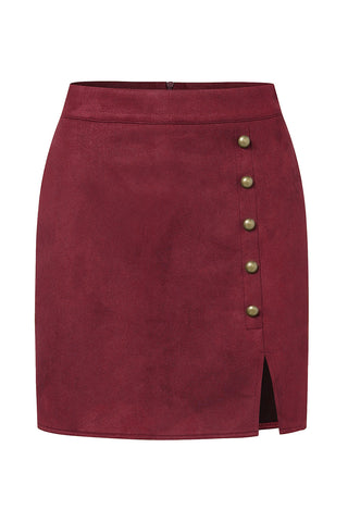 Button-Detail Mini Skirt