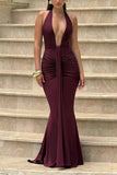 Halter Neck Evening Dress