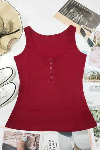 Button-Front Tank Top