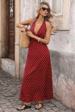 Polka Dot Halter Casual Dress