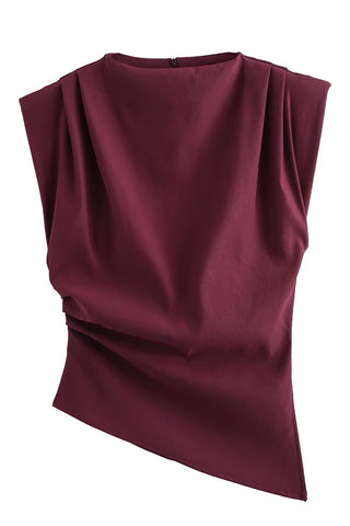 Asymmetrical Hem Sleeveless Top