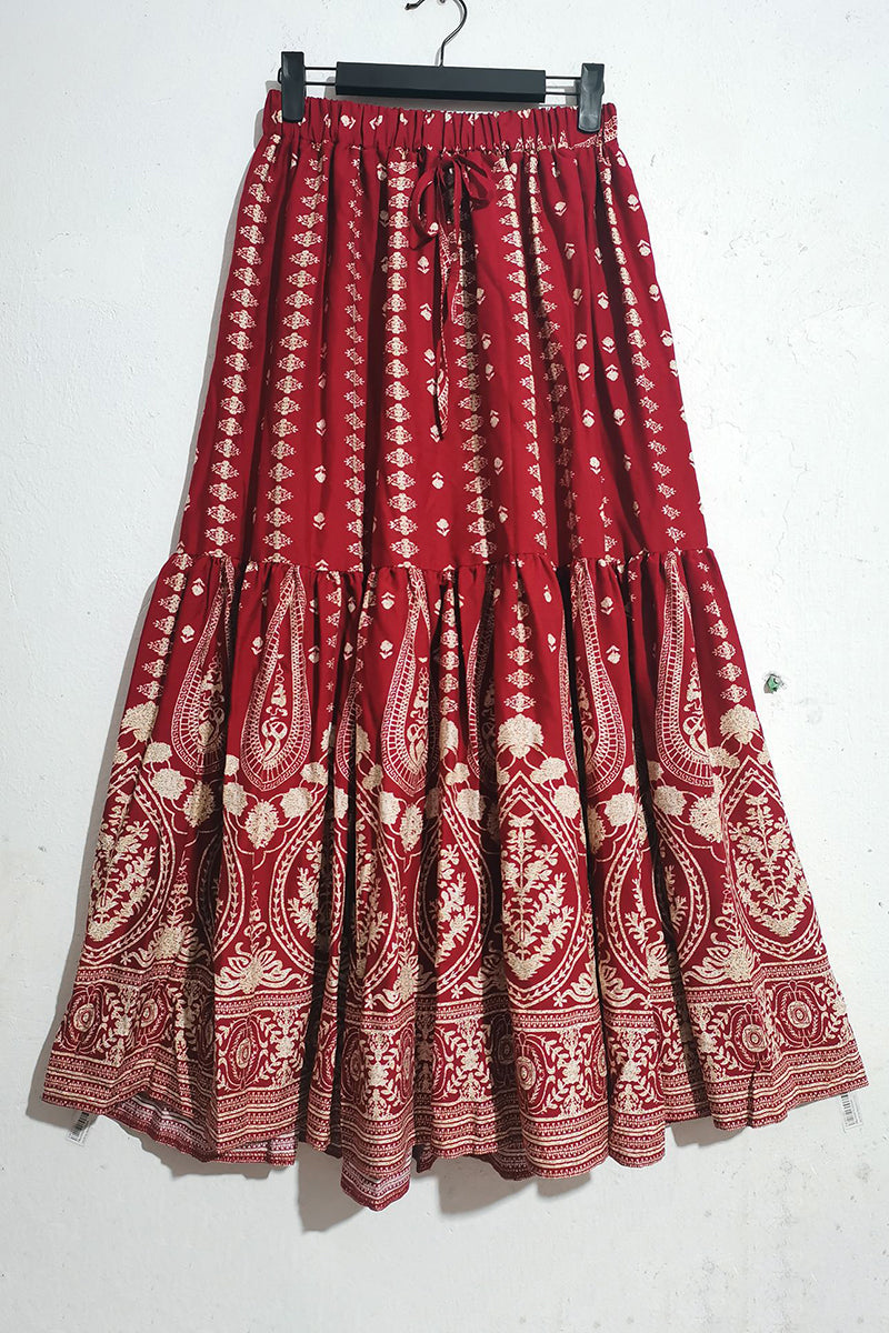 Elegant Paisley Maxi Skirt