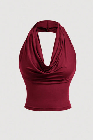 Draped Halter Tank Top