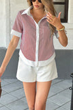Striped Button-Front Polo Shirt